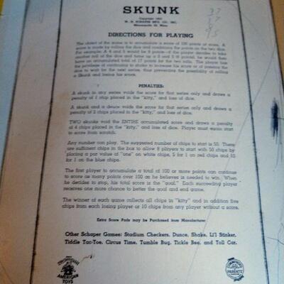 Two Vintage SKUNK Dice Games