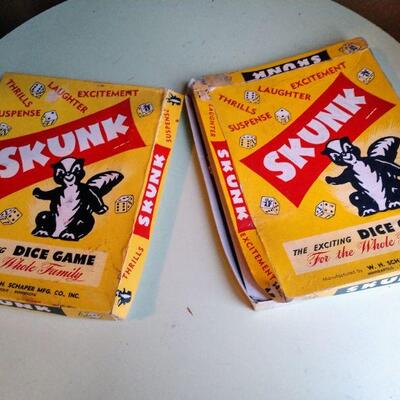 Two Vintage SKUNK Dice Games