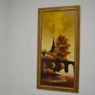 LOT 517 EFFIEL TOWER OIL PAINTING