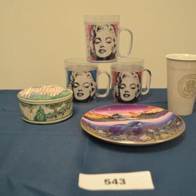 LOT 543 PLATES AND CUPS