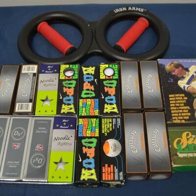 LOT 544 GOLF BALLS, GOLF TRAINER AND EXERCISE DEVICE