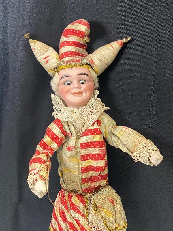 Vintage Crossed Eyed Mechanical Jester Squeeze Toy Doll YD#020-1220 ...