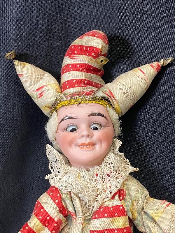 Vintage Crossed Eyed Mechanical Jester Squeeze Toy Doll YD#020-1220 ...