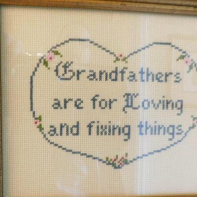 Set of Needlework Wall Hangings Related to a Grandparent's Love