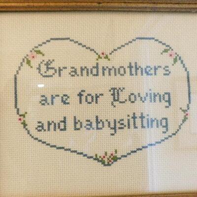 Set of Needlework Wall Hangings Related to a Grandparent's Love