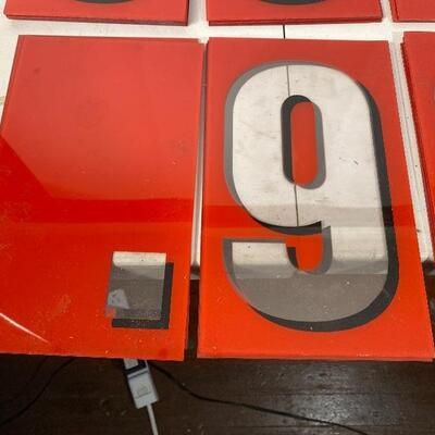 Lot# 74 s 42 Gas Sign Numbers and original Case Shell BP Texaco Pure Oil 