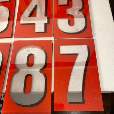 Lot# 74 s 42 Gas Sign Numbers and original Case Shell BP Texaco Pure Oil 