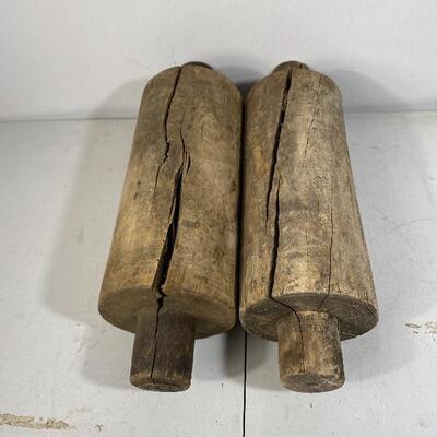 Lot# 81 s Antique Steampunk Industrial Wood Rollers Tensioners Flat Belt Machinery Equipment 