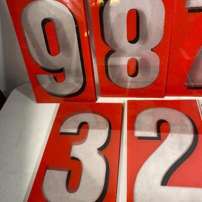 Lot# 82 s Vintage Ashland Oil Gas Fuel Sign Numbers Shell Gulf Petroleum 