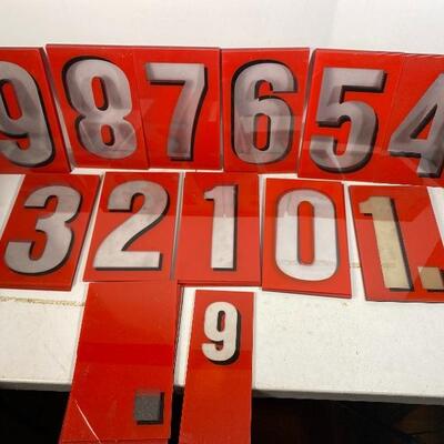 Lot# 82 s Vintage Ashland Oil Gas Fuel Sign Numbers Shell Gulf Petroleum 