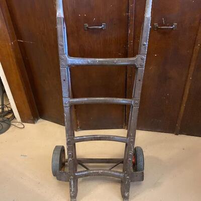 Lot# 86 Antique Two Wheel Dolly Steampunk Industrial Repurpose 