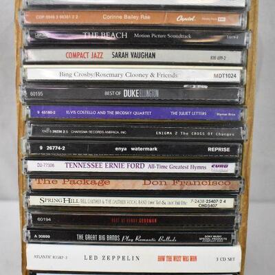 28 Music CDs in a Wood Box Organizer: Acoustic -to- Amy Winehouse