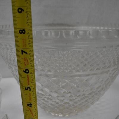 Large Glass Punch Bowl, Small Glass Punch Bowl, 18 Glasses