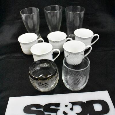 10 pc Glasses & Mugs