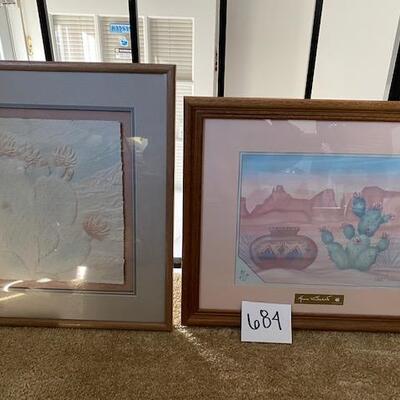 Lot 684 - Framed Southwest Art