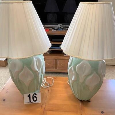LOT#16LR1: Pair of Lily Lamps