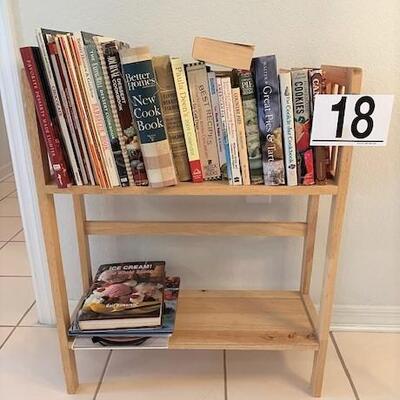LOT#18LR1: Cookbooks w/ Folding Shelf