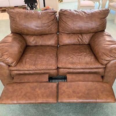 LOT#47LR2: Believed to be Leather Loveseat Recliner