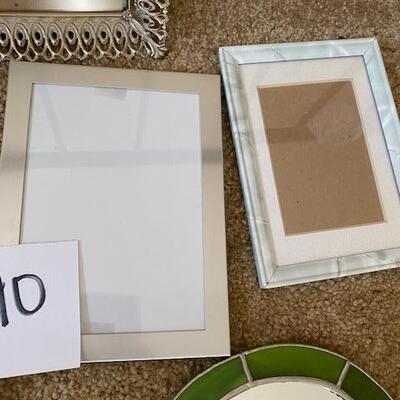 Lot 690 - Frames and stained glass mirror