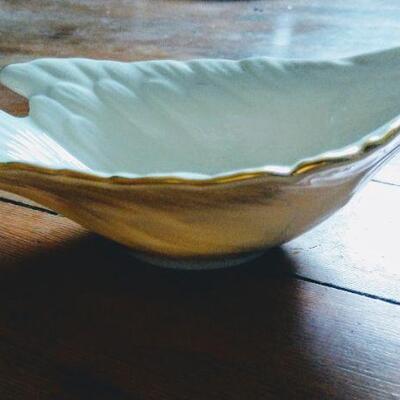 Lenox Dove Candy Dish Made in USA bone China Ivory with Gold Trim 