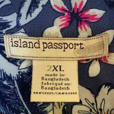 LOT 132  MEN'S HAWAIIAN SHIRT ISLAND PASSBORT SAILBOATS & FLOWERS SIZE 2XL