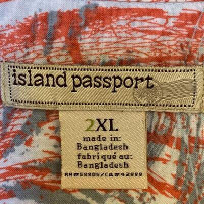 LOT 133  MEN'S HAWAIIAN SHIRT ISLAND PASSPORT ABSTRACT PRINT SIZE 2XL