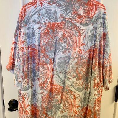 LOT 133  MEN'S HAWAIIAN SHIRT ISLAND PASSPORT ABSTRACT PRINT SIZE 2XL