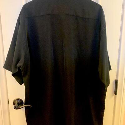 LOT 134  MEN'S ROCKABILLY STYLE BLACK SHIRT PRINT FRONT FALCON BAY CLASSICS 2XL