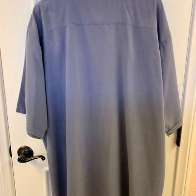 LOT 135  SUEDED MICROFIBER BLUE/GRAY MENS SHIRT ALEXANDER LLOYD SIZE 2XLT