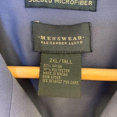 LOT 135  SUEDED MICROFIBER BLUE/GRAY MENS SHIRT ALEXANDER LLOYD SIZE 2XLT