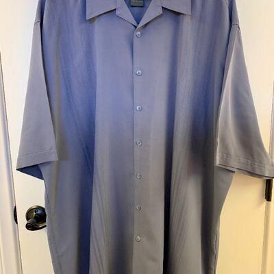 LOT 135  SUEDED MICROFIBER BLUE/GRAY MENS SHIRT ALEXANDER LLOYD SIZE 2XLT