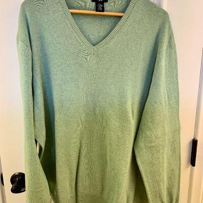 LOT 137  MEN'S CALVIN KLEIN COTTON KNIT V NECK SWEATER SIZE XL