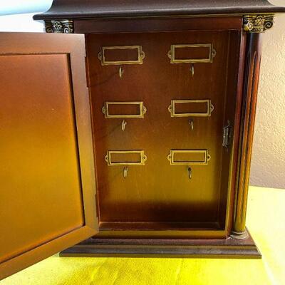LOT 146  MAHOGANY KEY CASE WALL HANGING BOX