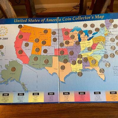 LOT 148 COIN COLLECTING MAP ALBUM 1999-2008 STATES QUARTERS 