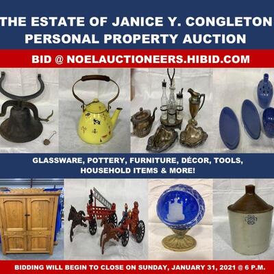 The Estate of Janice Y. Congleton Personal Property Auction