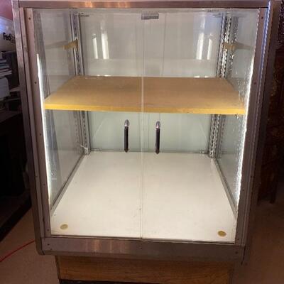 Lot# 93 Vintage Lighted Display Case Angled One Shelf or Two 