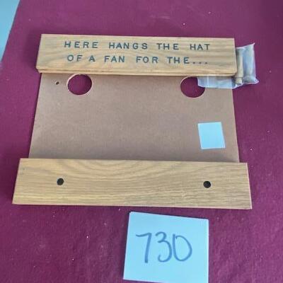 Lot 730 - Fan hat and license plate holder
