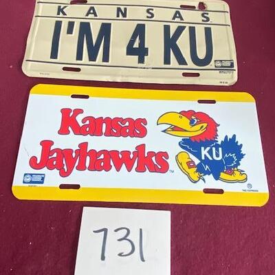 Lot 731 - KU license plates