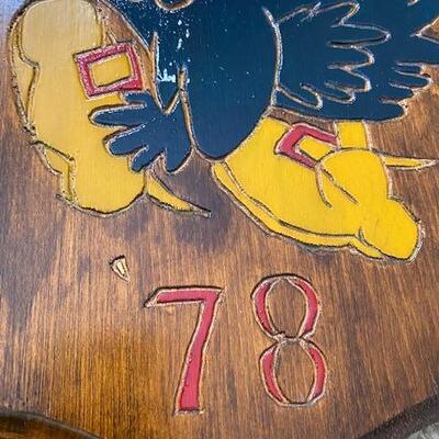 Lot 739 - KU Jayhawk wood Plaque
