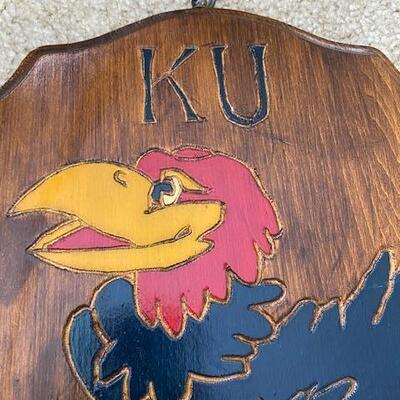 Lot 739 - KU Jayhawk wood Plaque