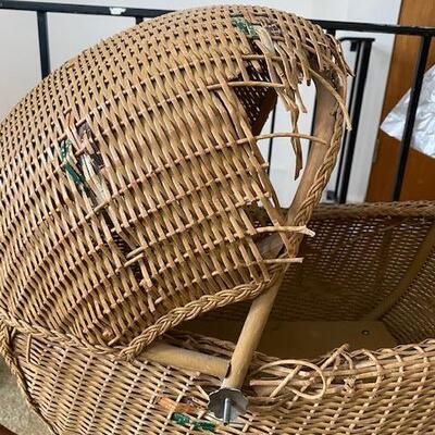 Lot 750 - Vintage Wicker baby Buggy