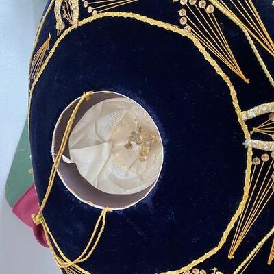 Lot 751 -Gold and  Black Velvet Sombrero made in Mexico