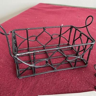 Lot 760 - wire basket and card holder