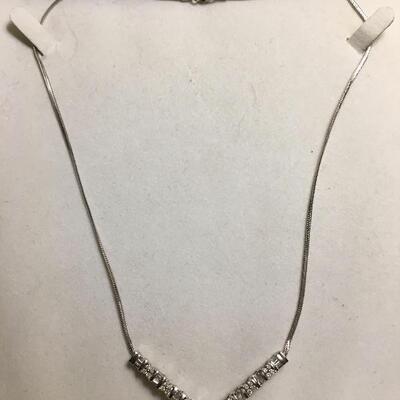 14K White Gold and Diamond 2 CTW Necklace 18”. LOT 16