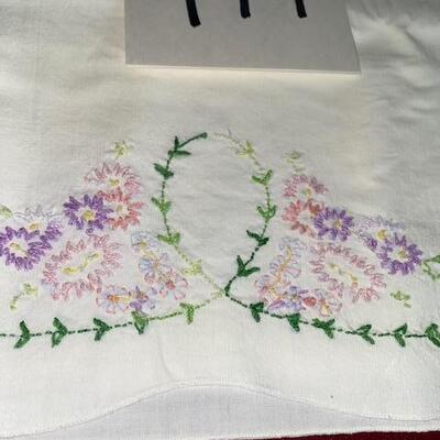 Lot 777- Vintage Embroidered  Pillowcases