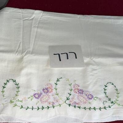 Lot 777- Vintage Embroidered  Pillowcases