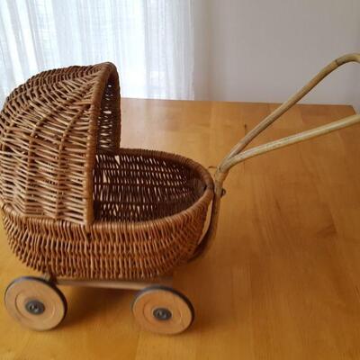 Baby Doll Carriage  Wicker 