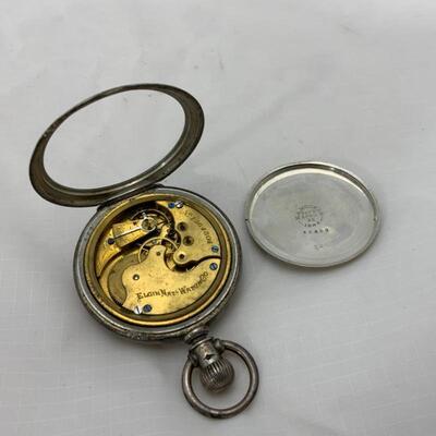 -12- ELGIN | Spinning Double Half-Hunter Pocket Watch | Coin Silver | 11j | 1885