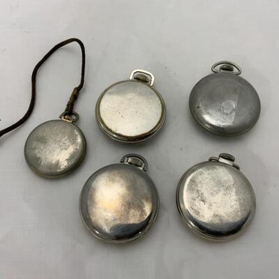 -20- Five Modern Pocket Watches | West Clox | Ever Swiss | For Parts
