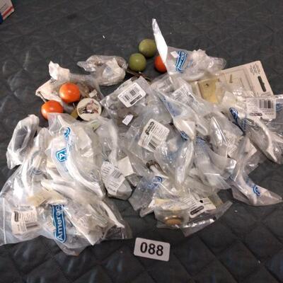 Lot 088  Box of Misc. Cabinet Hardware Most is new in package